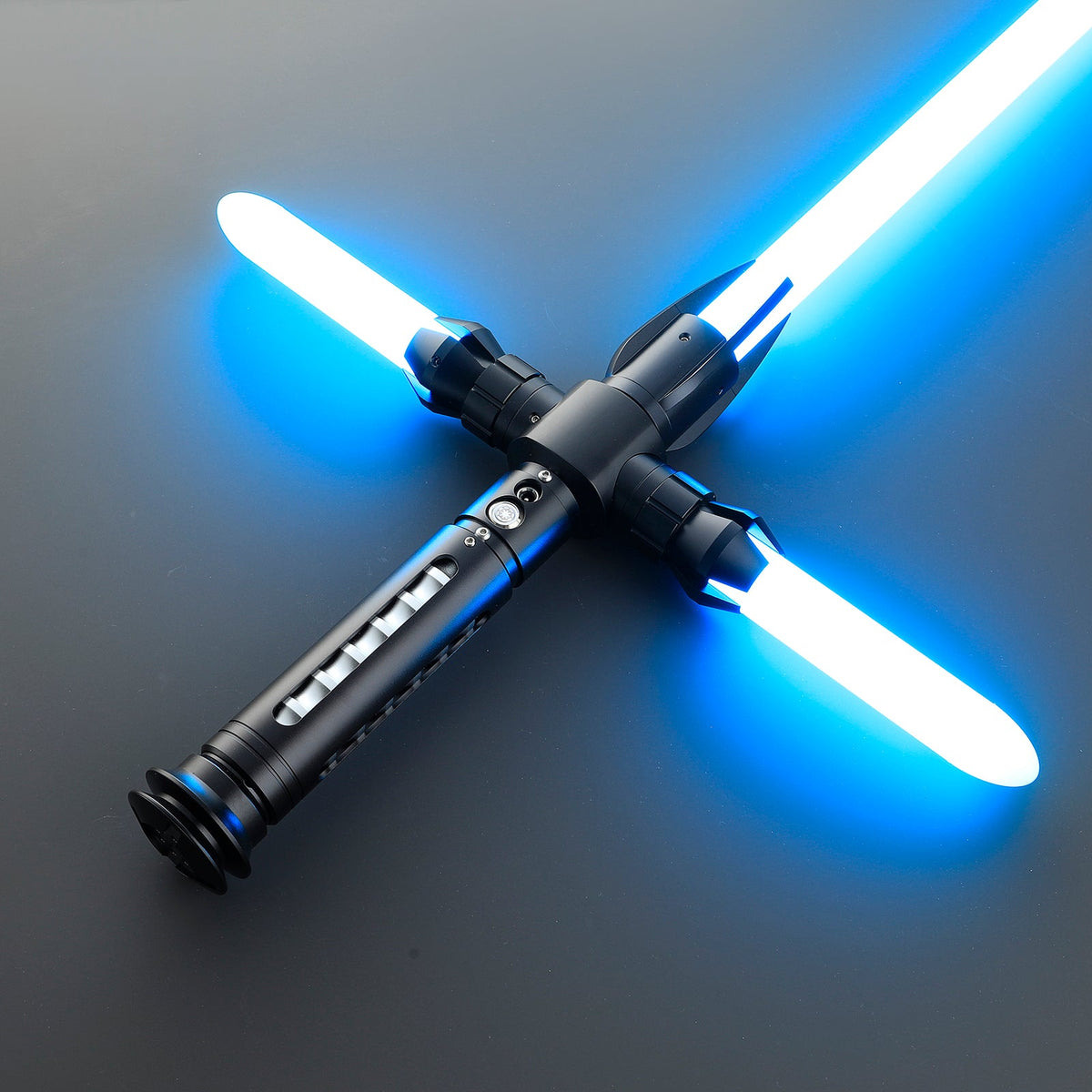 Rapierificsaber Lightsaber Cross Guard Light Saber with Three Blades Black Hilt 37.5CM