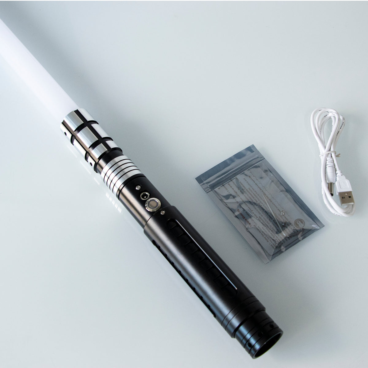 Rapierificsaber Lightsaber Dual Tone Light Saber Infinite Color Chaging with 34 Sound Fonts Hilt 29CM