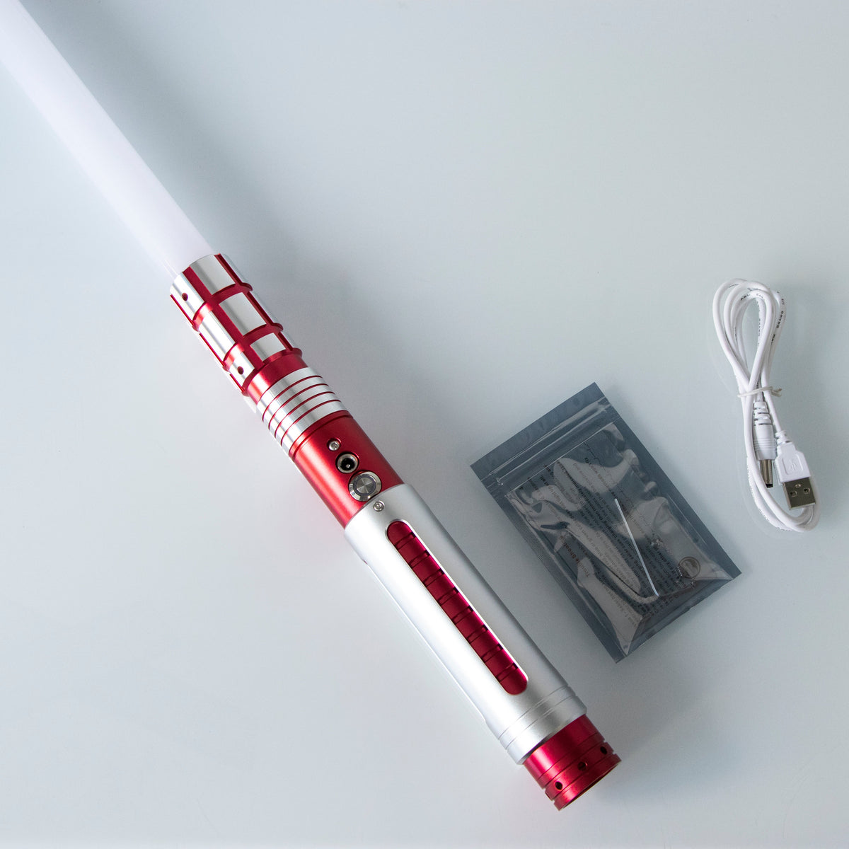 Rapierificsaber Lightsaber Dual Tone Light Saber Infinite Color Chaging with 34 Sound Fonts Hilt 29CM