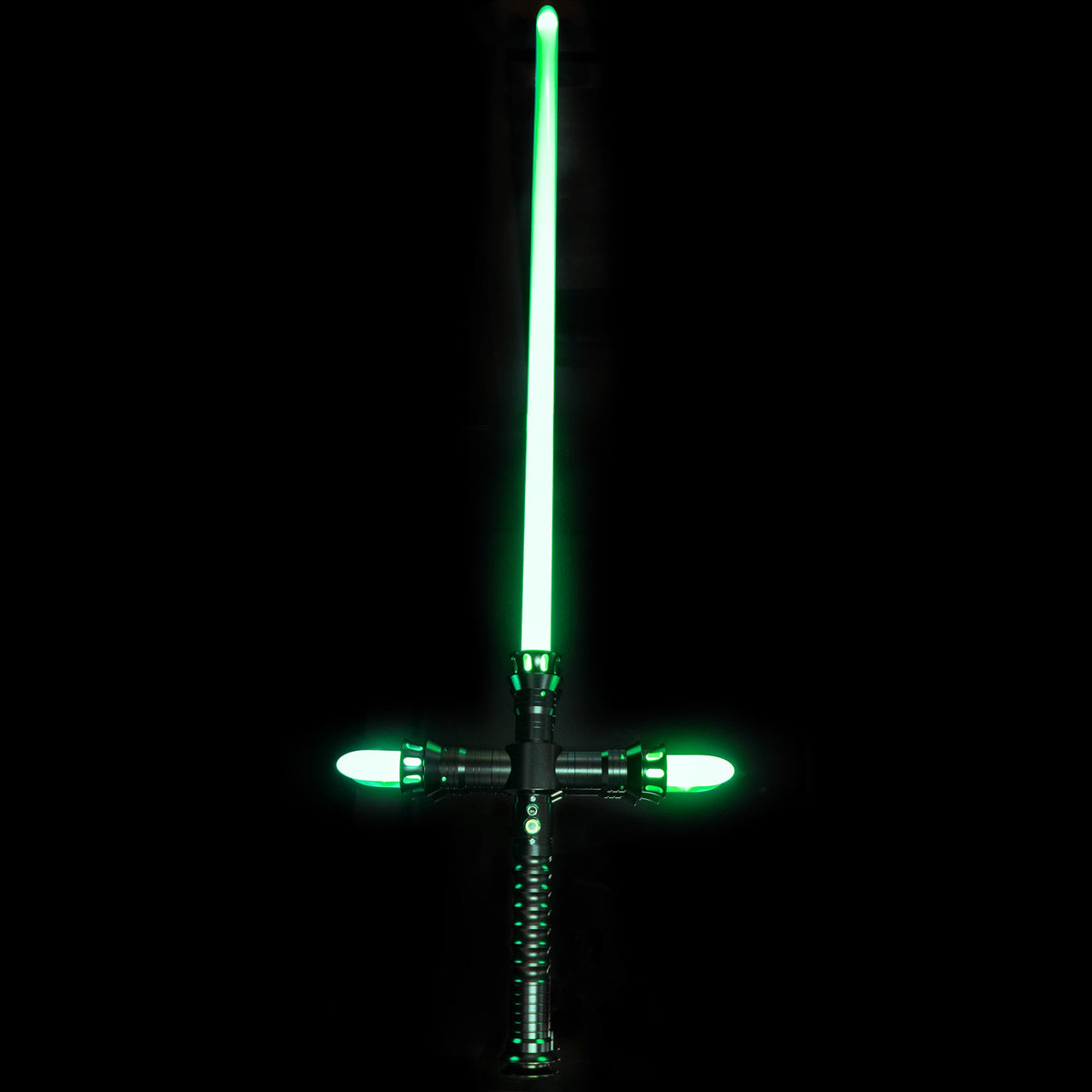 Rapierificsaber Lightsaber Crossguard Light Saber Xenopixel V3 Three Blades Black Hilt 33CM
