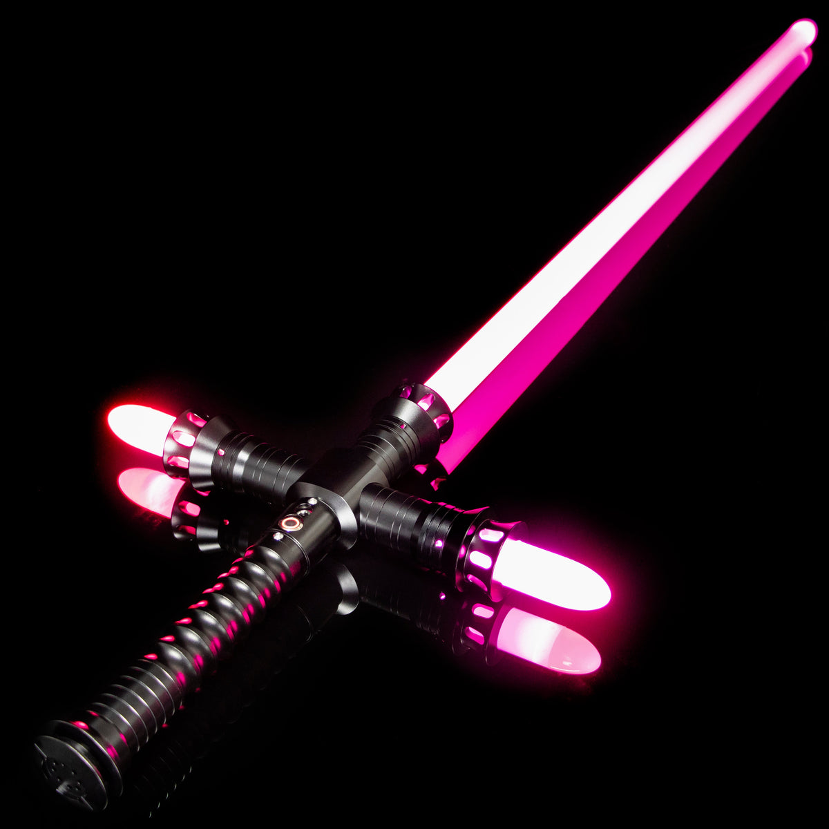 Rapierificsaber Lightsaber Crossguard Light Saber Xenopixel V3 Three Blades Black Hilt 33CM