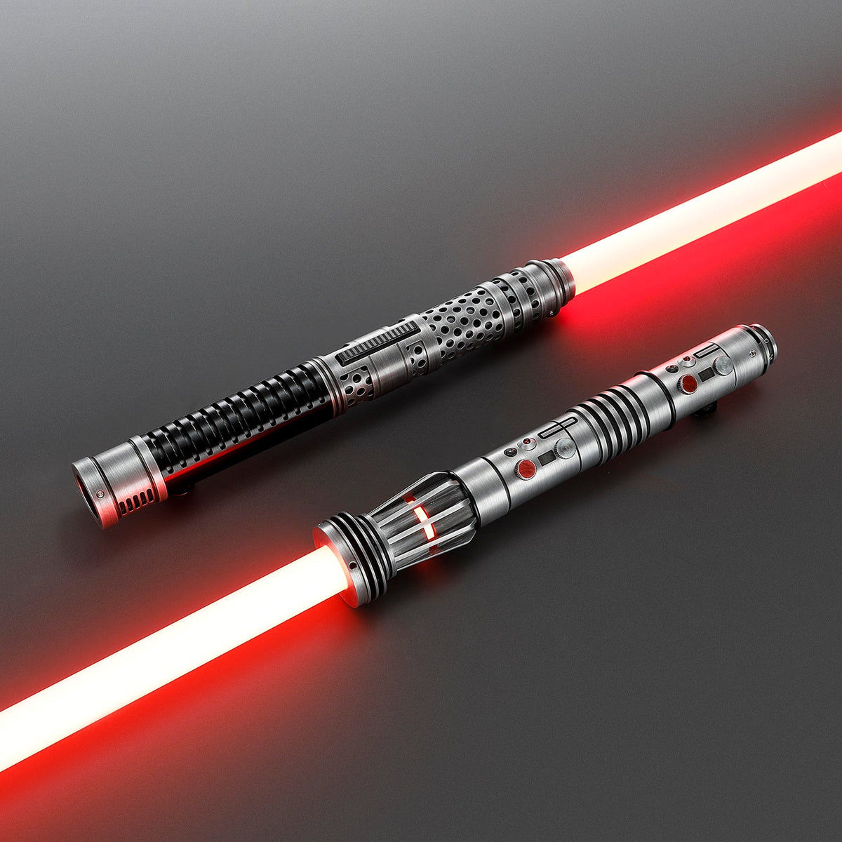 Rapierificsaber Lightsaber Maul DM Saber Double Bladed Red Lightsaber Two Weathered Hilts Two Blades Hilt 61CM