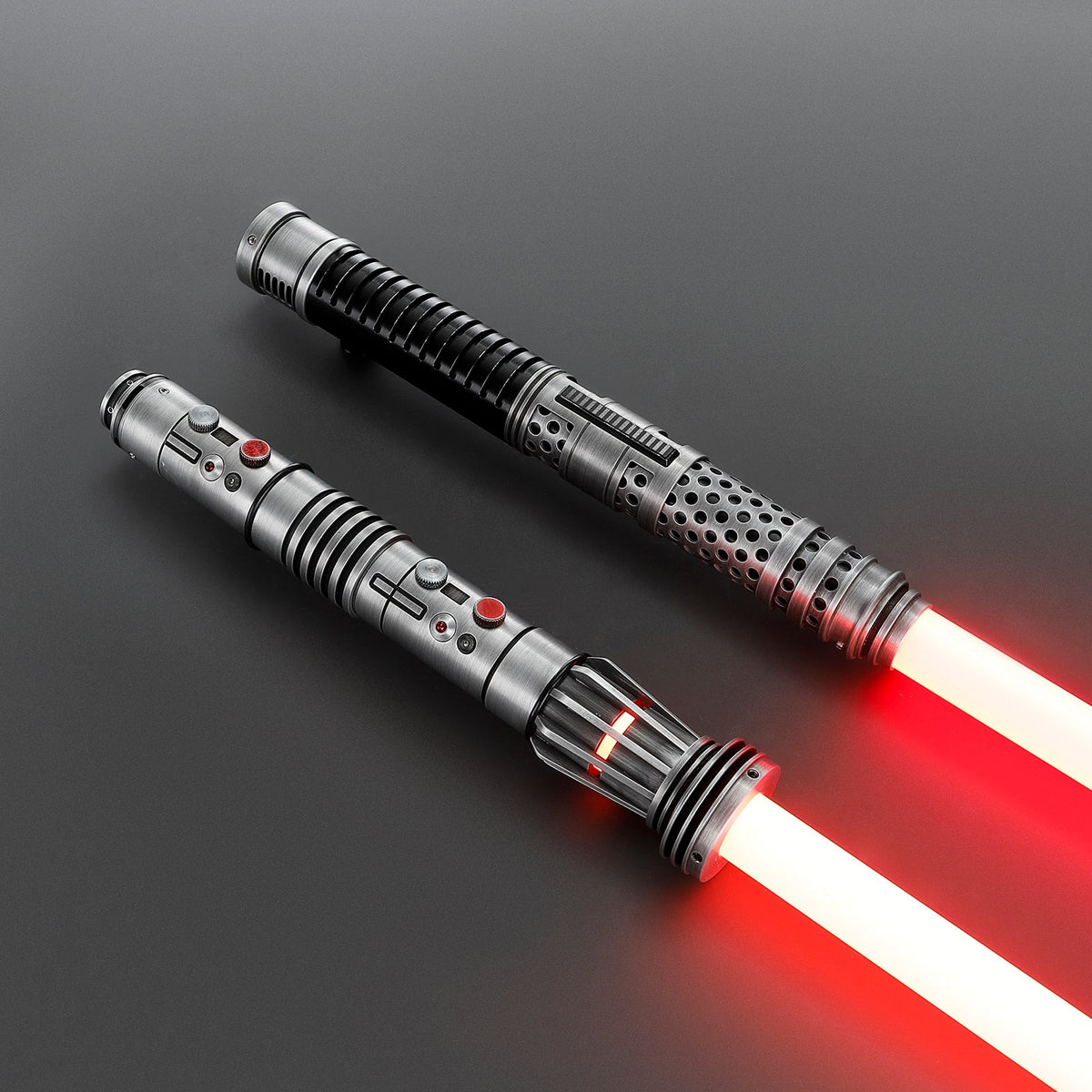 Rapierificsaber Lightsaber Maul DM Saber Double Bladed Red Lightsaber Two Weathered Hilts Two Blades Hilt 61CM
