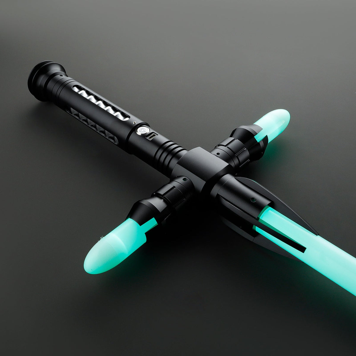 Rapierificsaber Lightsaber Cross Guard Light Saber with Three Blades Black Hilt 37.5CM