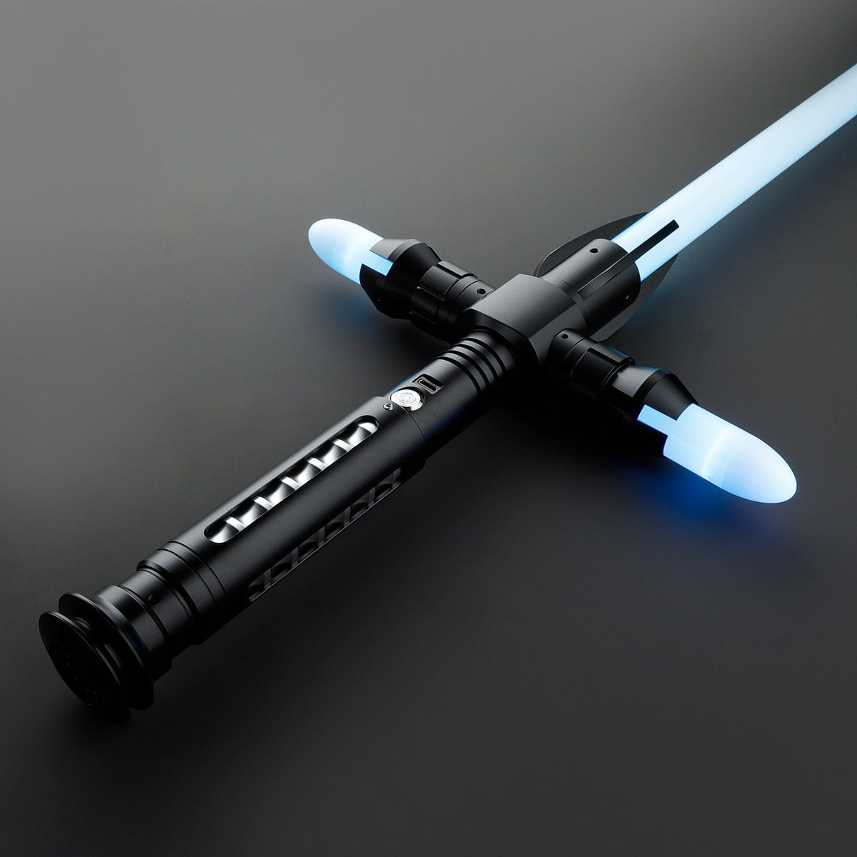 Rapierificsaber Lightsaber Cross Guard Light Saber with Three Blades Black Hilt 37.5CM