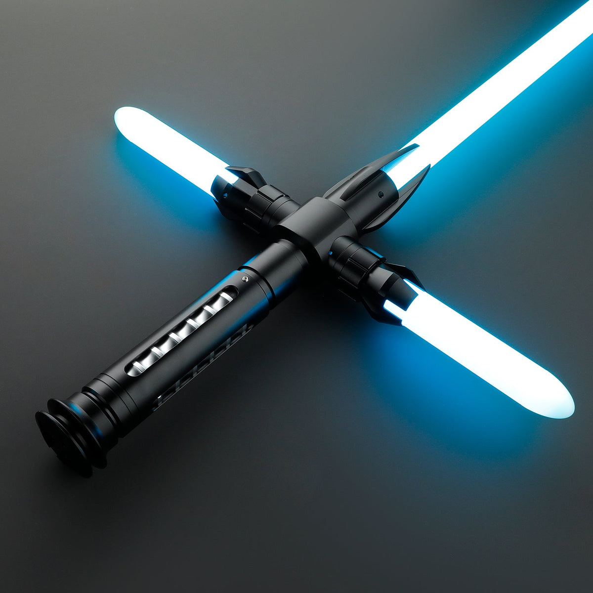 Rapierificsaber Lightsaber Cross Guard Light Saber with Three Blades Black Hilt 37.5CM