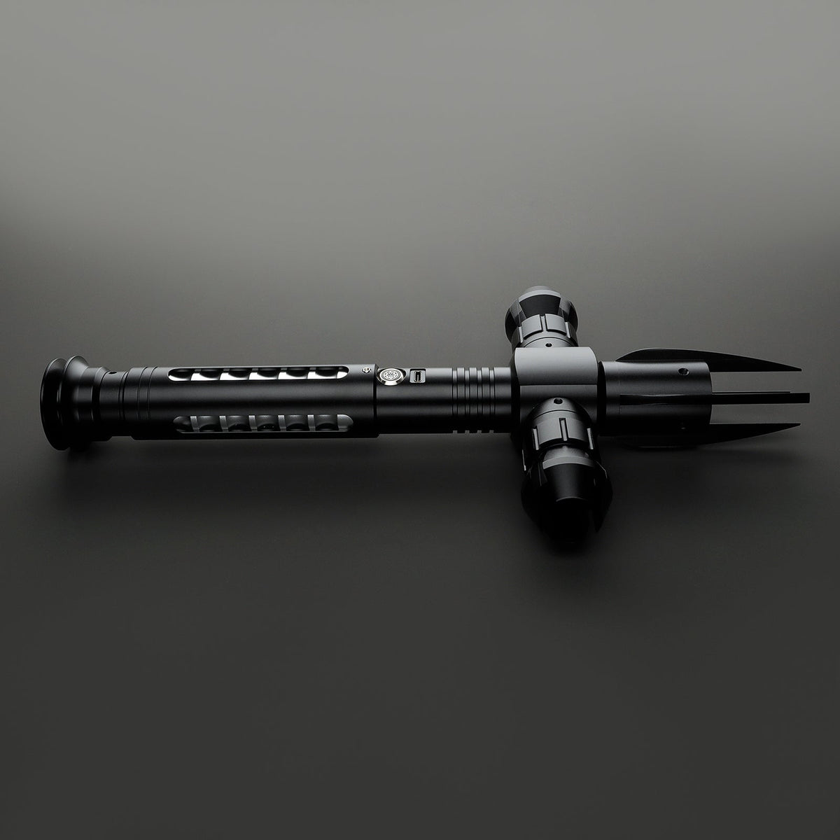 Rapierificsaber Lightsaber Cross Guard Light Saber with Three Blades Black Hilt 37.5CM