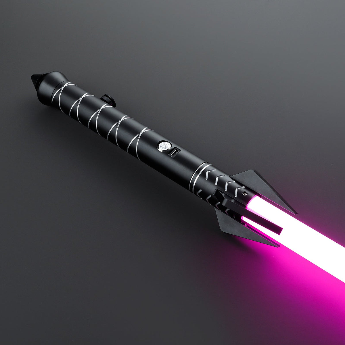 Rapierificsaber Lightsaber HX Series Black Lightsaber Bluetooth Light Saber Hilt 34CM