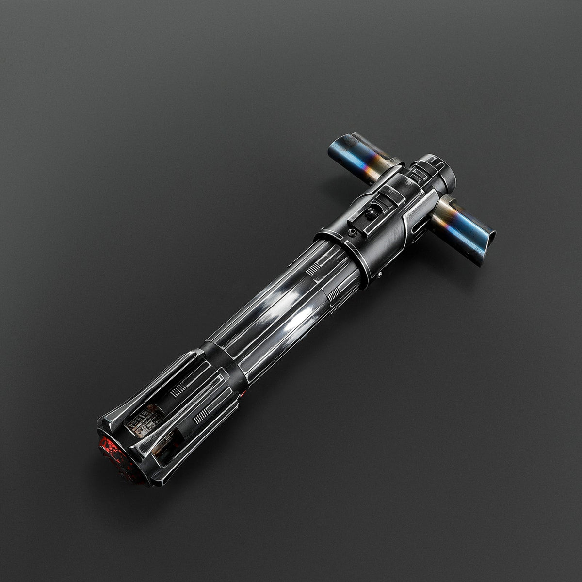 Rapierificsaber Lightsaber Crossguard KR Ren Light Saber Red KR Black Series XENO V3 Weathered Hilt 27.5cm