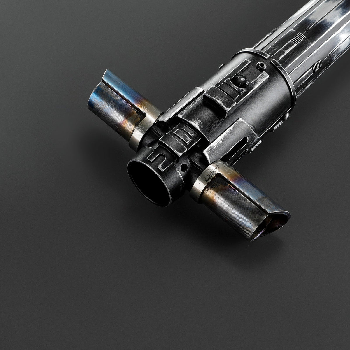 Rapierificsaber Lightsaber Crossguard KR Ren Light Saber Red KR Black Series XENO V3 Weathered Hilt 27.5cm