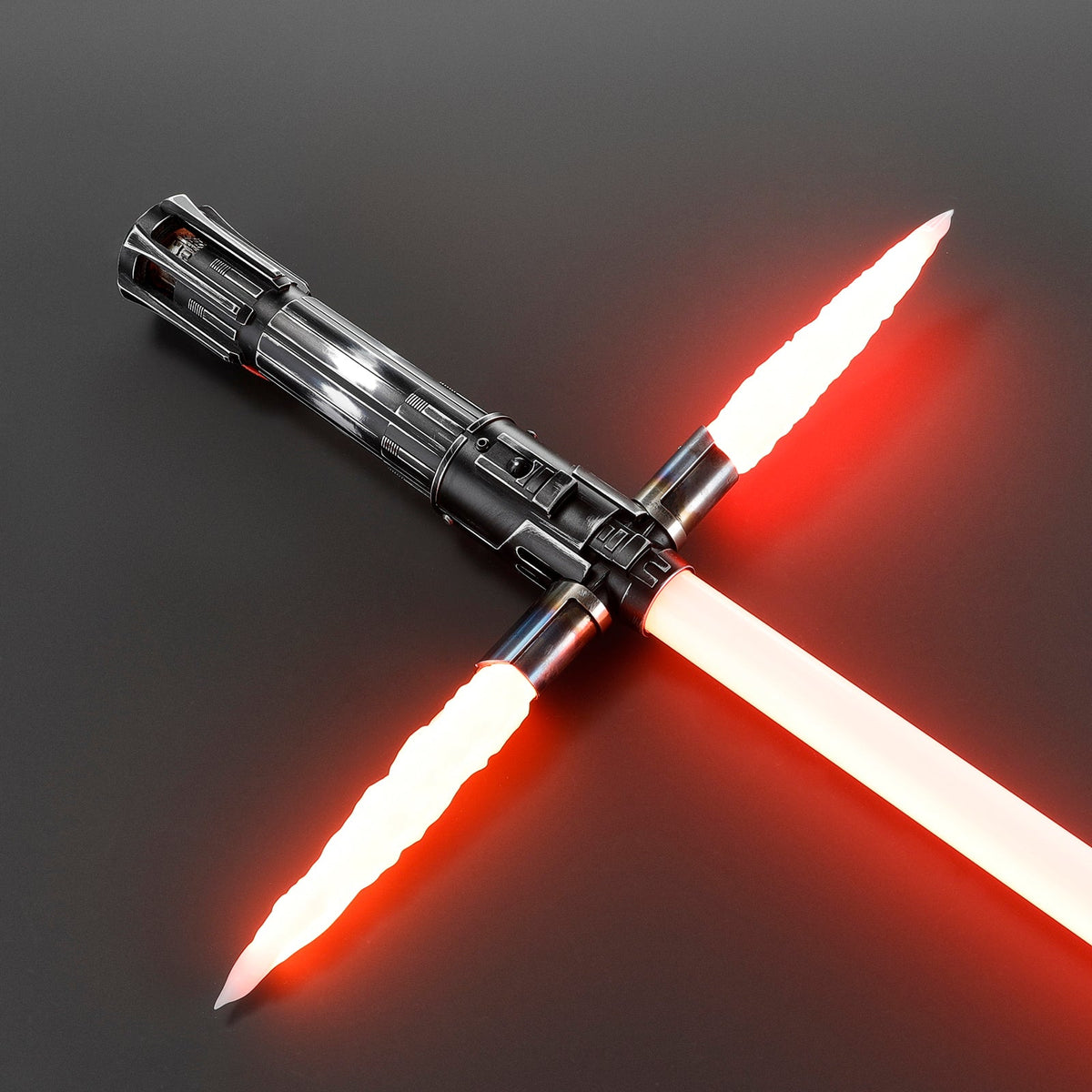 Rapierificsaber Lightsaber Crossguard KR Ren Light Saber Red KR Black Series XENO V3 Weathered Hilt 27.5cm