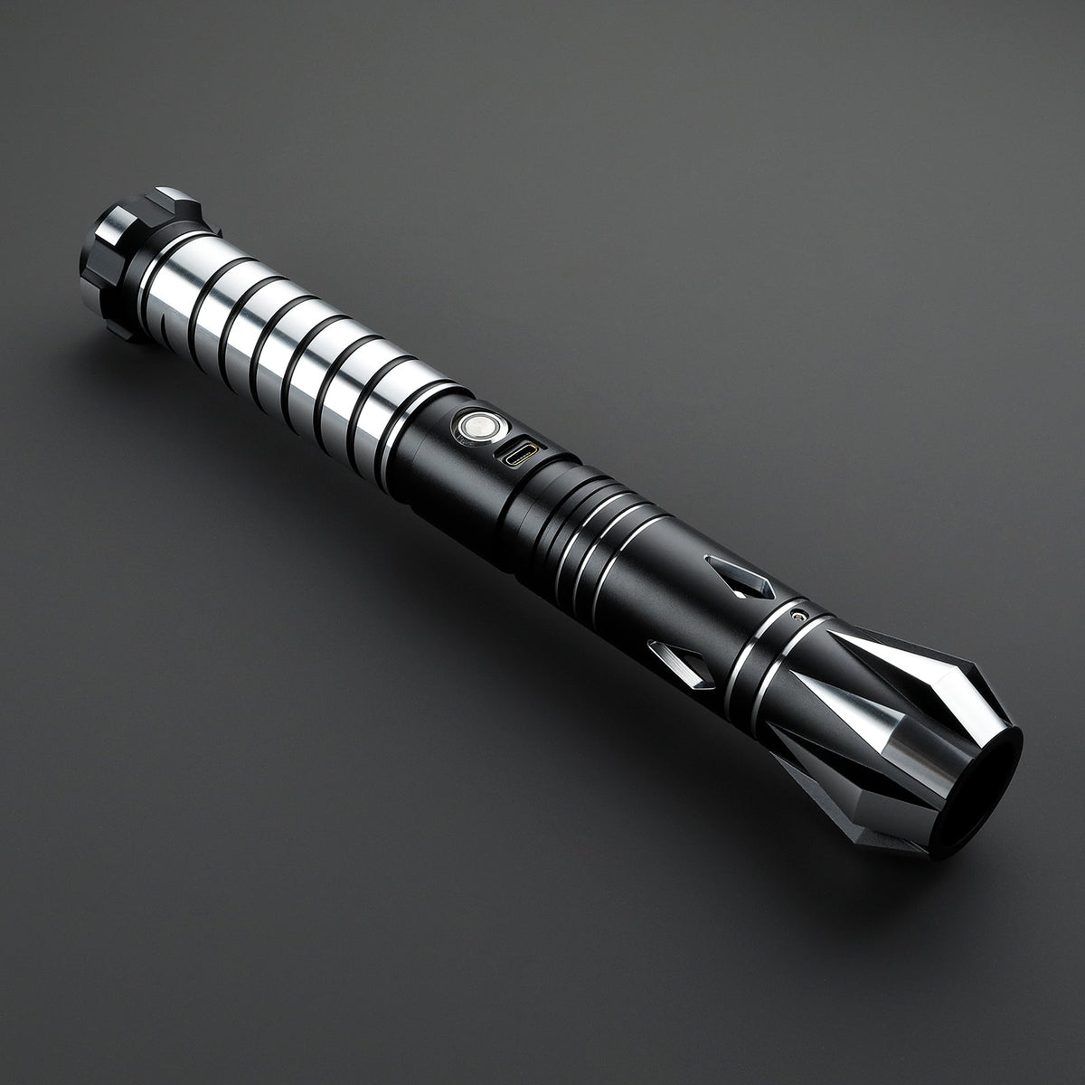 Rapierificsaber Lightsaber Duel Ready Lightsaber 16 Sound Fonts Black Hilt 29CM