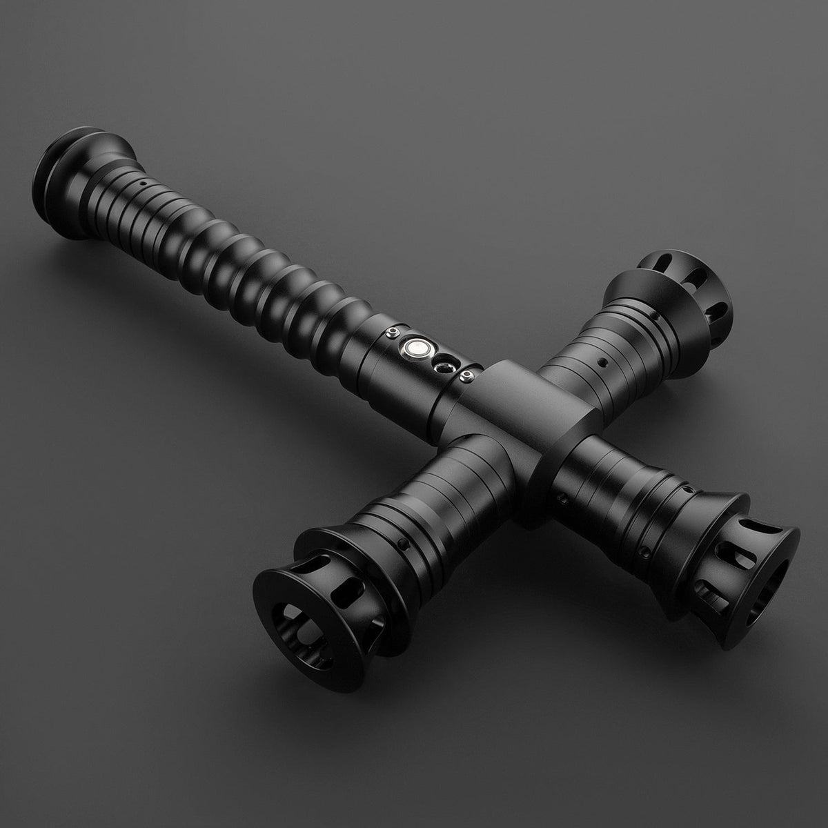 Rapierificsaber Lightsaber Crossguard Light Saber Xenopixel V3 Three Blades Black Hilt 33CM