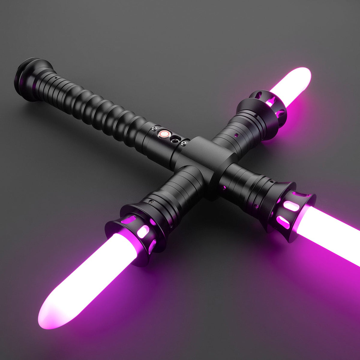 Rapierificsaber Lightsaber Crossguard Light Saber Xenopixel V3 Three Blades Black Hilt 33CM