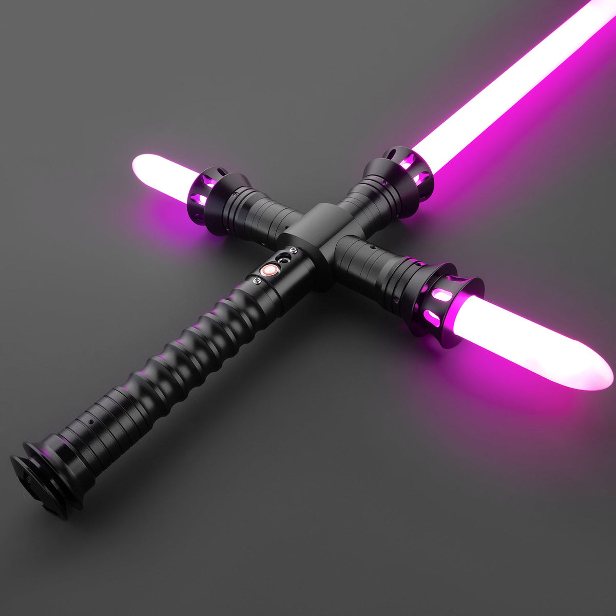 Rapierificsaber Lightsaber Crossguard Light Saber Xenopixel V3 Three Blades Black Hilt 33CM