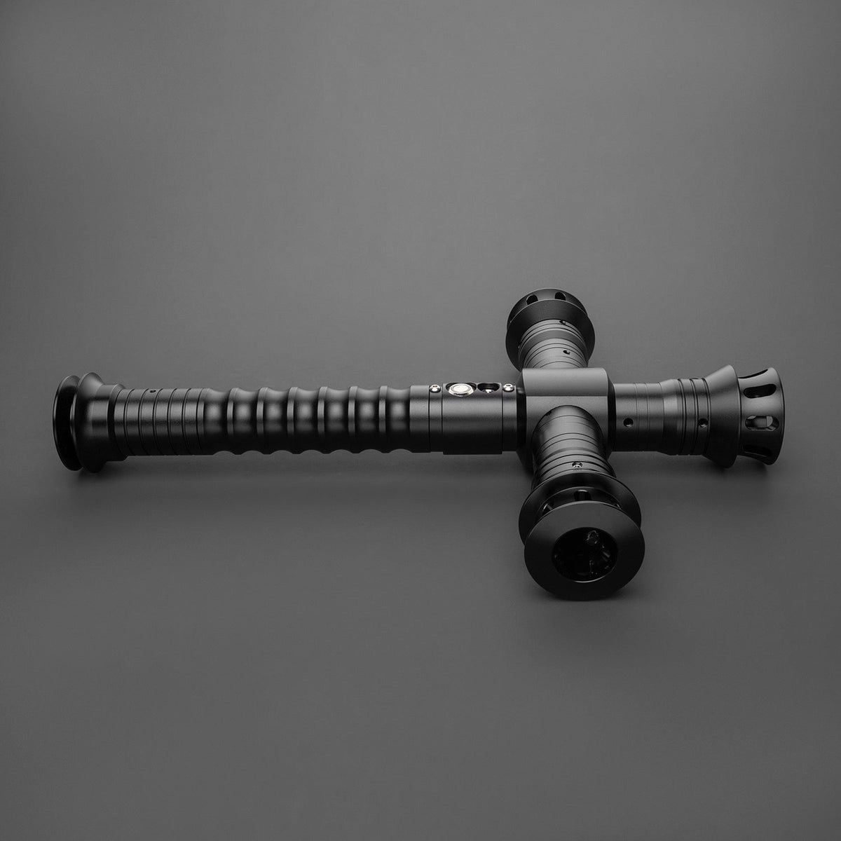 Rapierificsaber Lightsaber Crossguard Light Saber Xenopixel V3 Three Blades Black Hilt 33CM