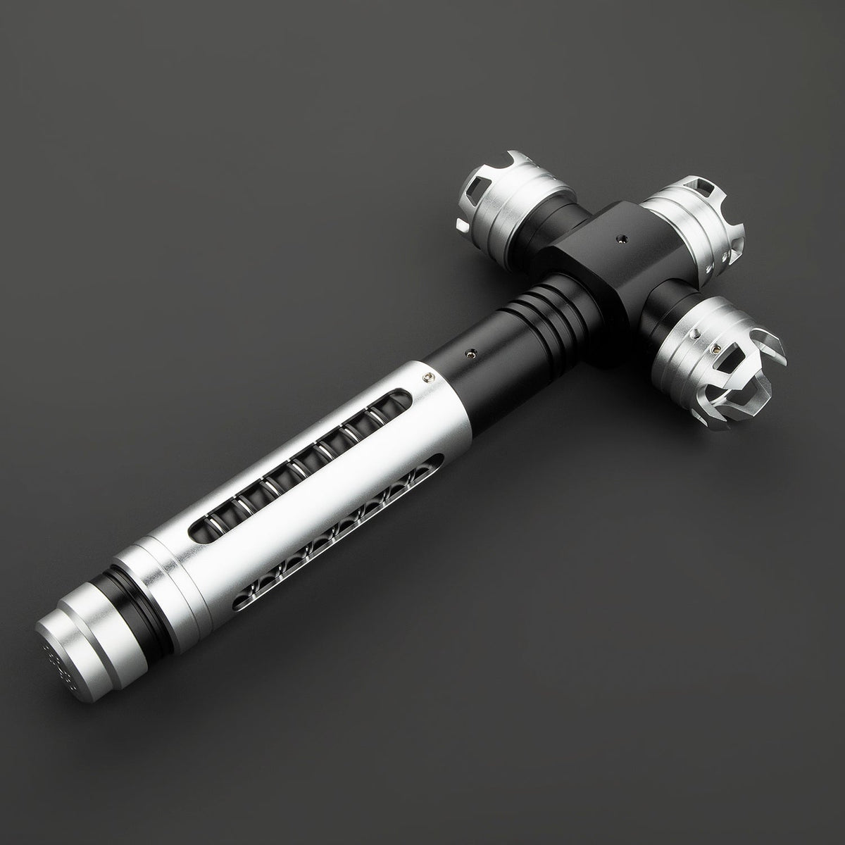 Rapierificsaber Lightsaber Crossguard Light Saber Xenopixel V3 Three Blades Black Hilt 26.5CM