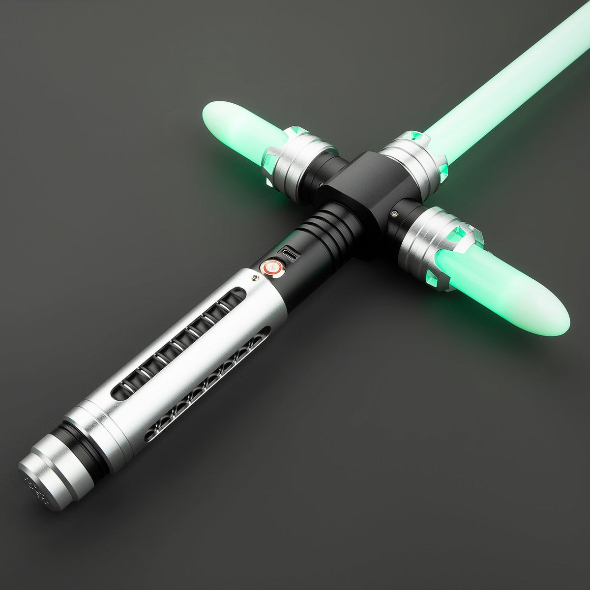 Rapierificsaber Lightsaber Crossguard Light Saber Xenopixel V3 Three Blades Black Hilt 26.5CM