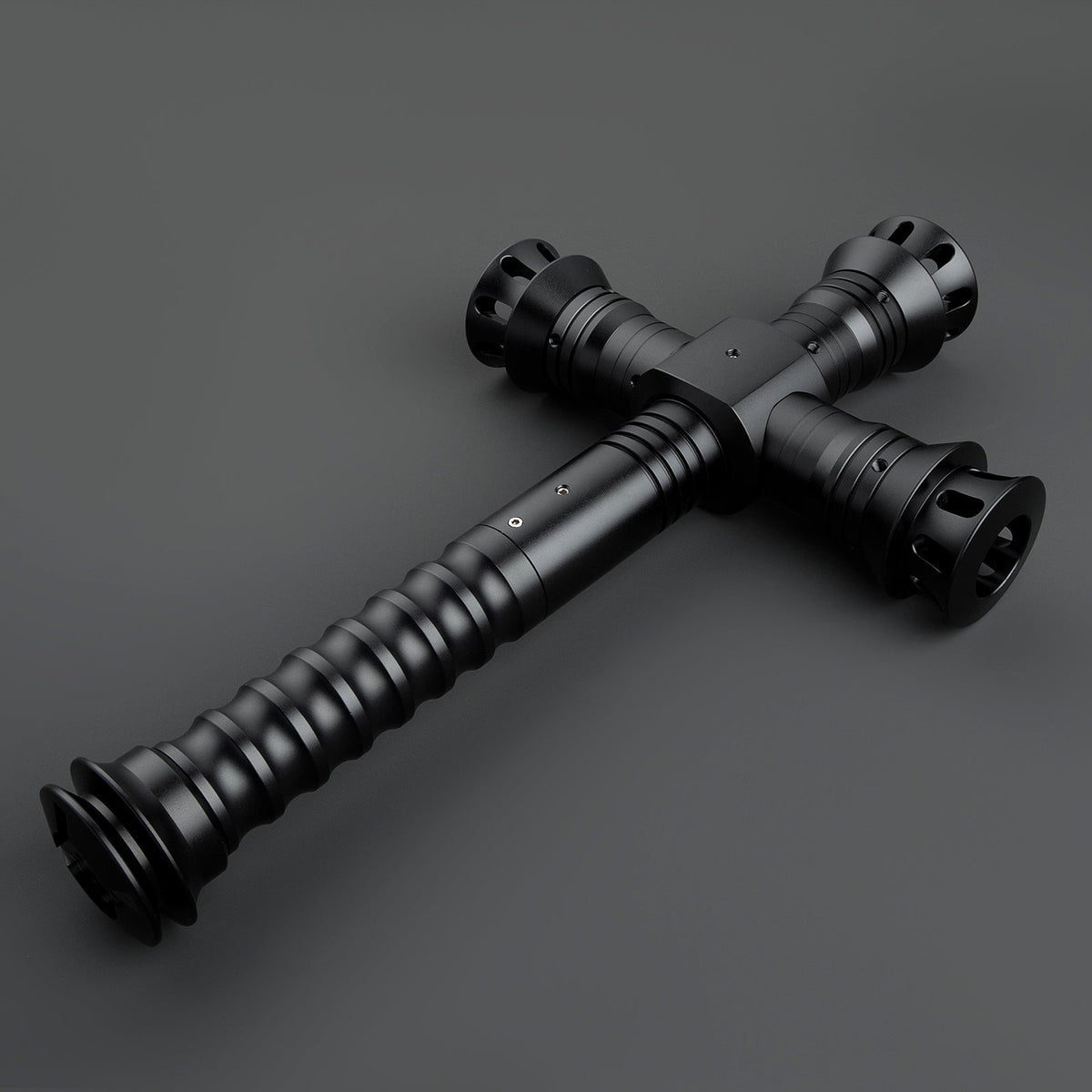 Rapierificsaber Lightsaber Crossguard Light Saber Xenopixel V3 Three Blades Black Hilt 33CM