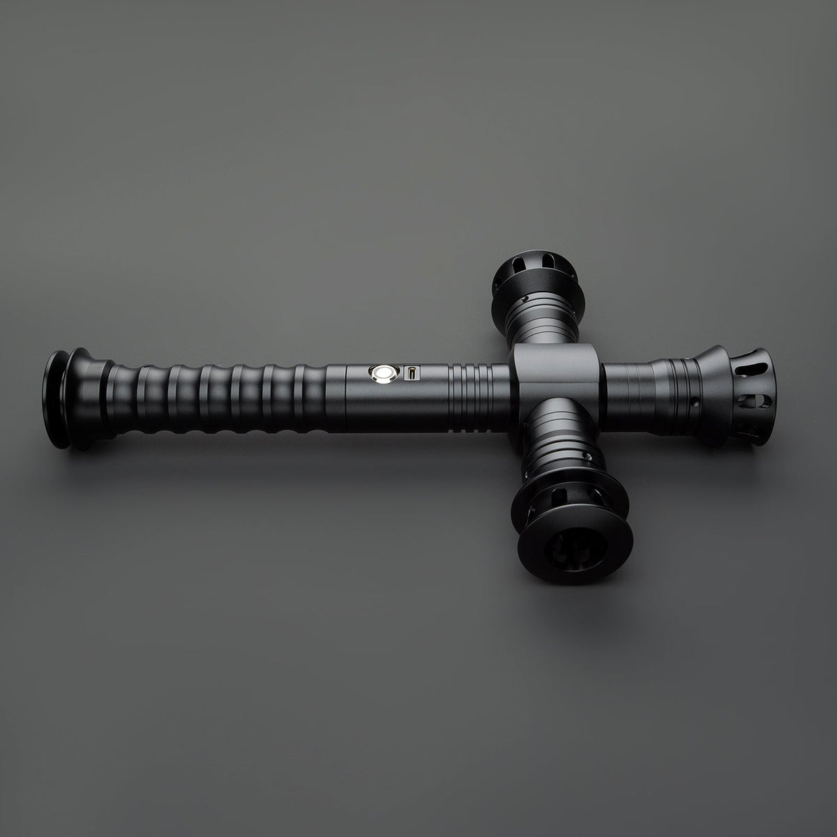 Rapierificsaber Lightsaber Crossguard Light Saber Xenopixel V3 Three Blades Black Hilt 33CM